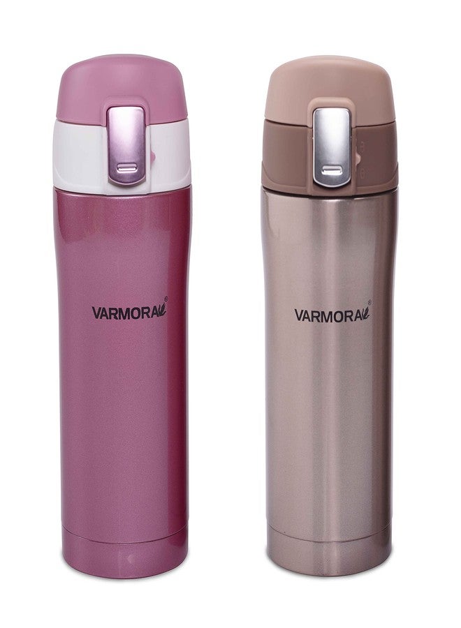 Varmora Valencia Thermosteel Vacuum Stainless Steel Bottle 24 Hours Hot and Cold (350 ml)(Assorted)(Pack of 2) - Image 1